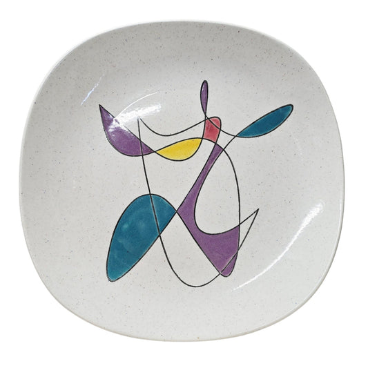MCM Platter "California Mobile" Plate by Metlox Poppytrail Handpainted Abstract