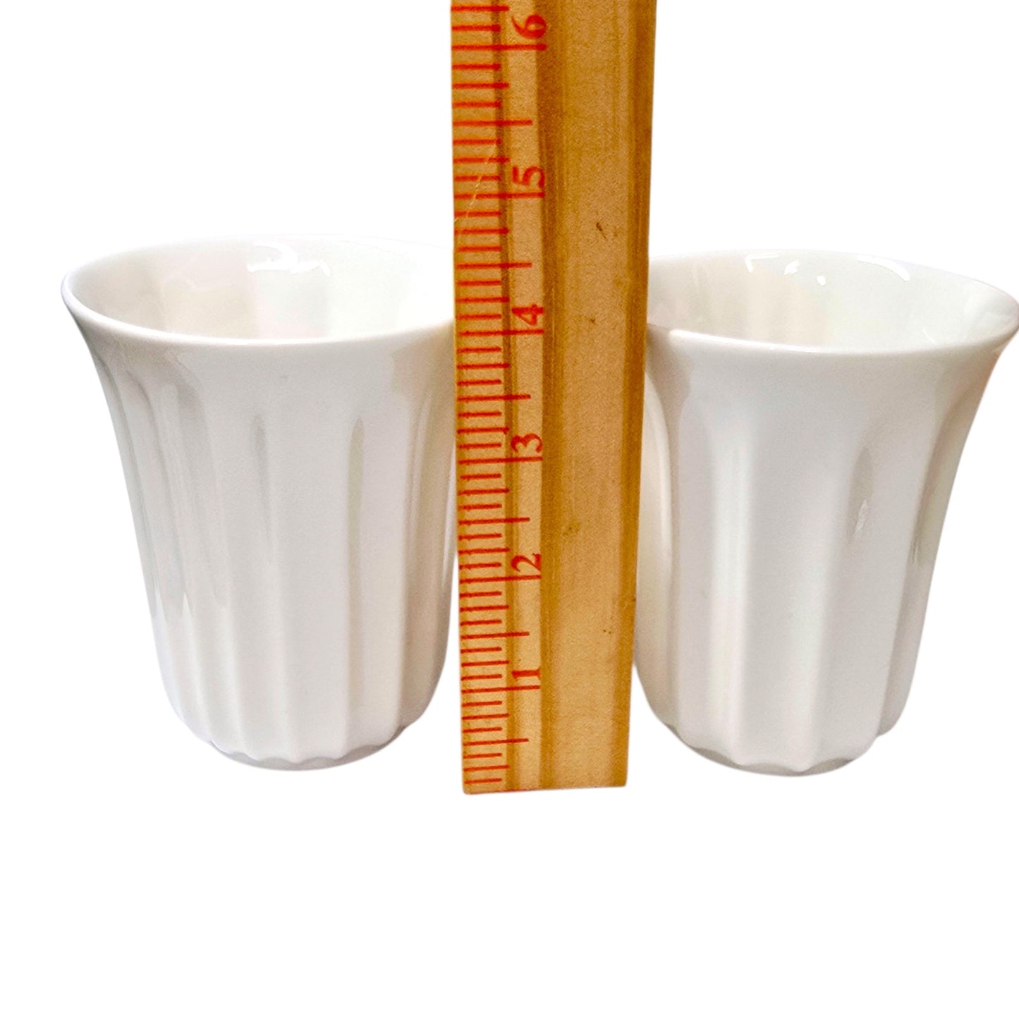 Hotel Chocolat White Cups Set 2 Andrew Wicks Handleless Cocoa Mugs Modern
