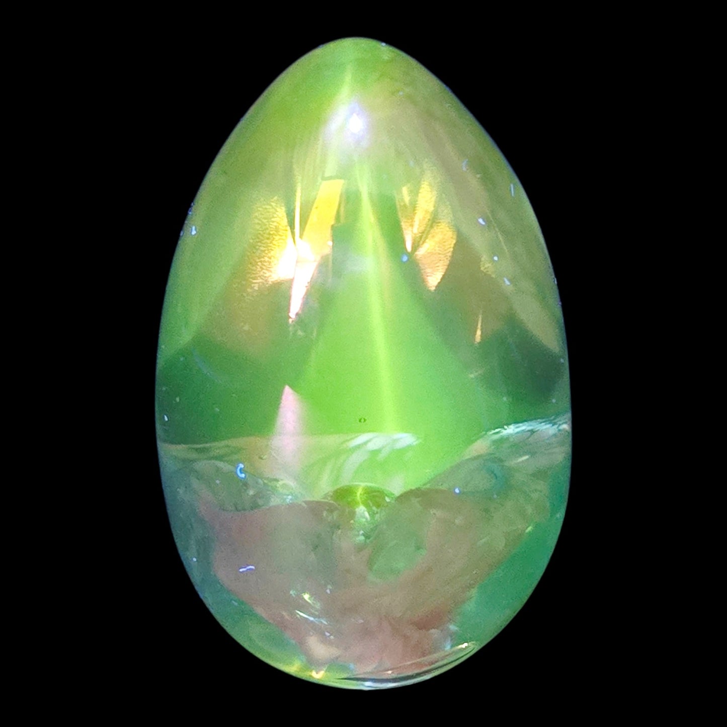 Glass Eye Studio Mt St Helens Ash Paperweight Signed MSH 1983 Mike Shaw Blue Vtg