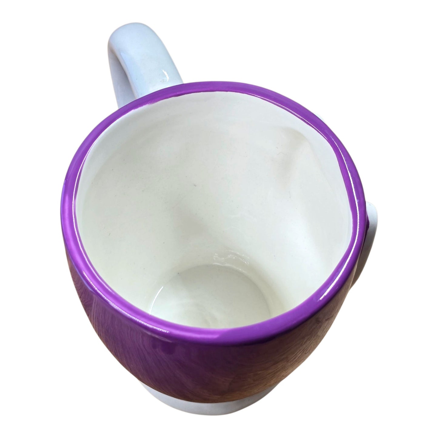 DEI Crazy Cat Lady Coffee Mug Purple Ceramic Novelty Cat Face Cup Collectible