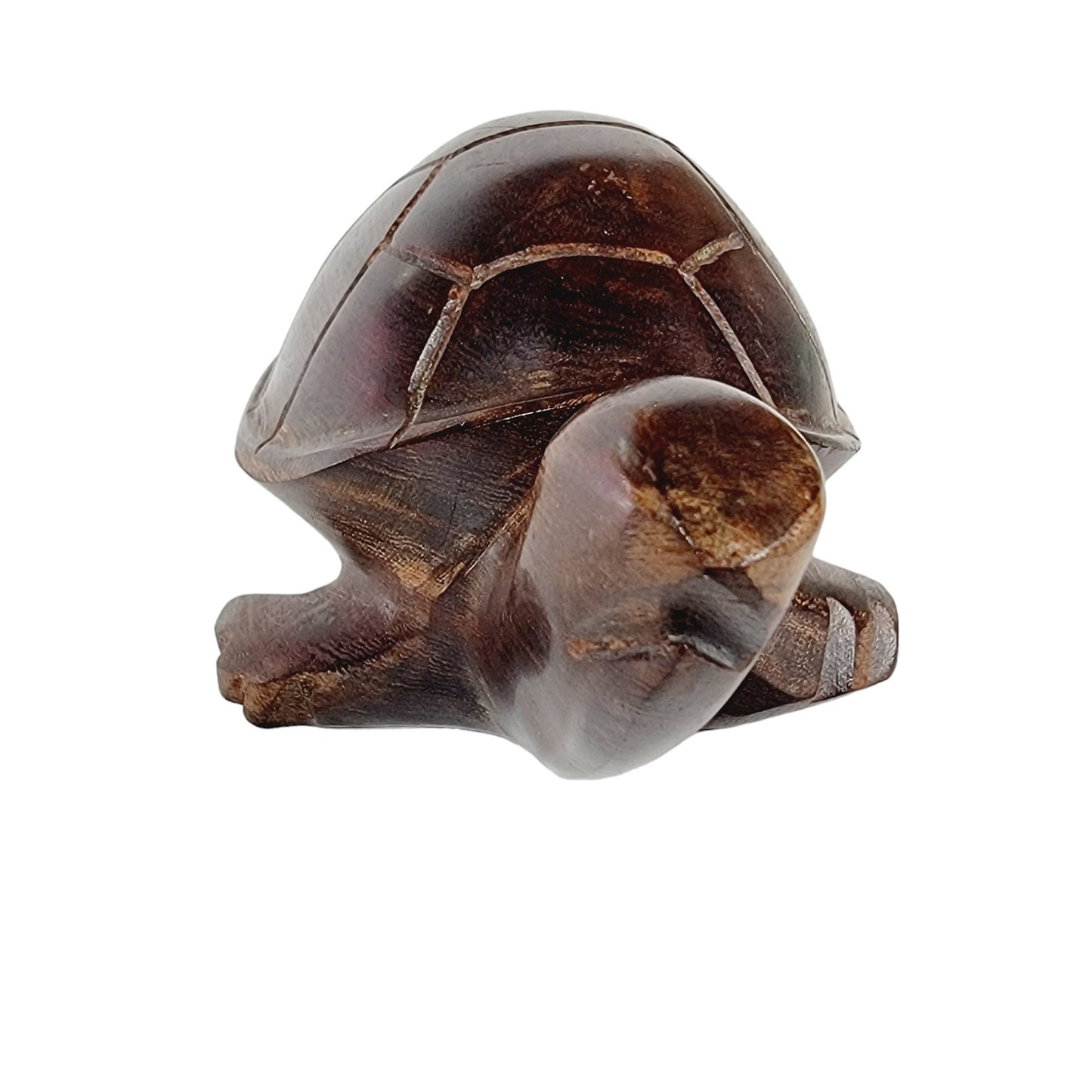 Vintage Hand-Carved Ironwood Sea Turtle Figurine, Wood Turtle Sculpture