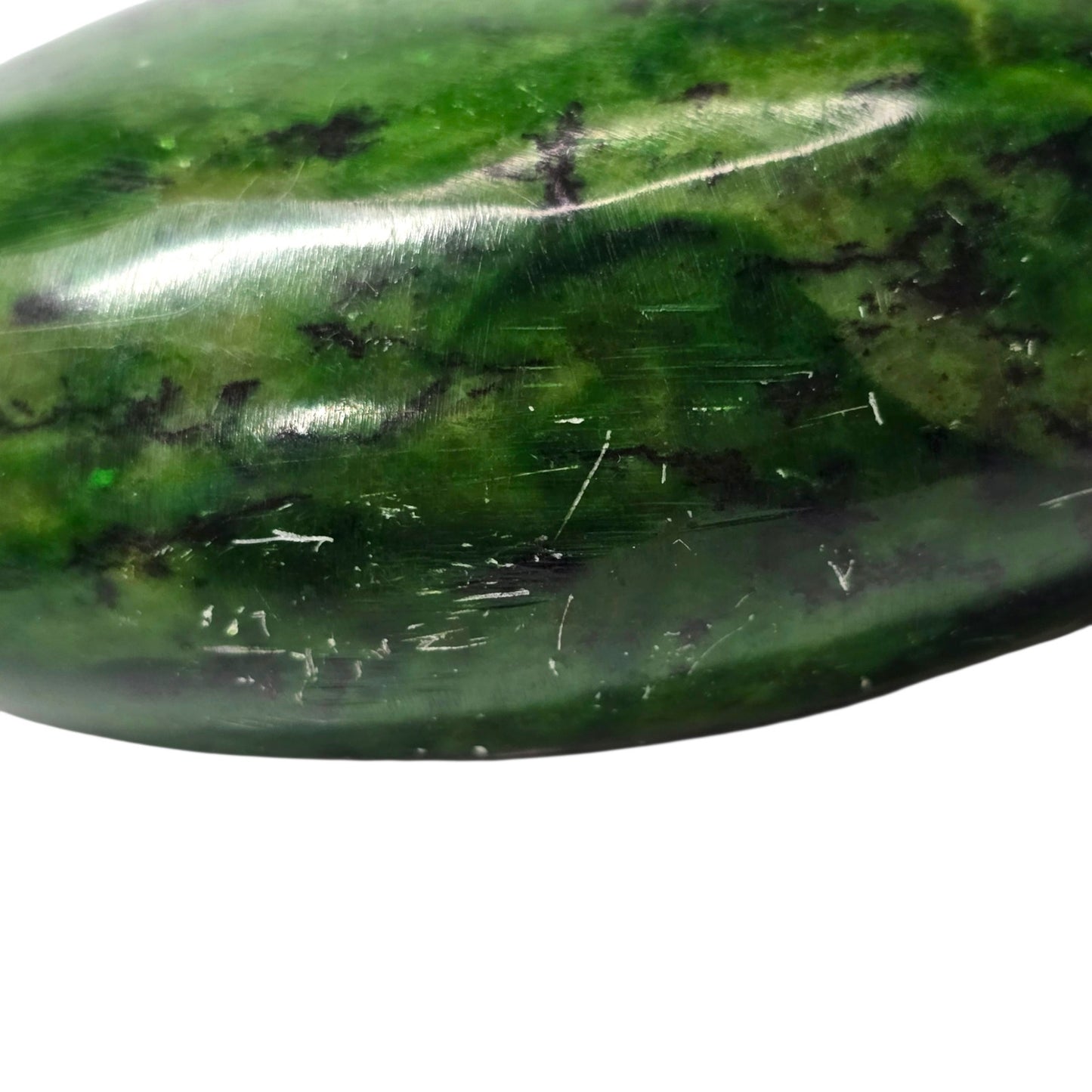 Carved Soapstone Heart Paperweight Green HOPE Etched Flower India Heavy 4"