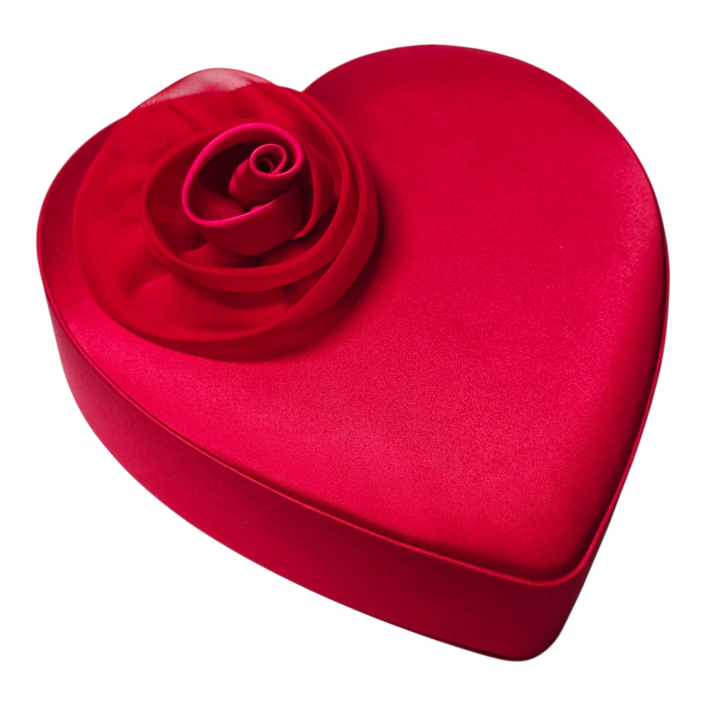 Godiva Red Satin Heart-Shaped Chocolated Gift Box with Satin Rose Valentines Day