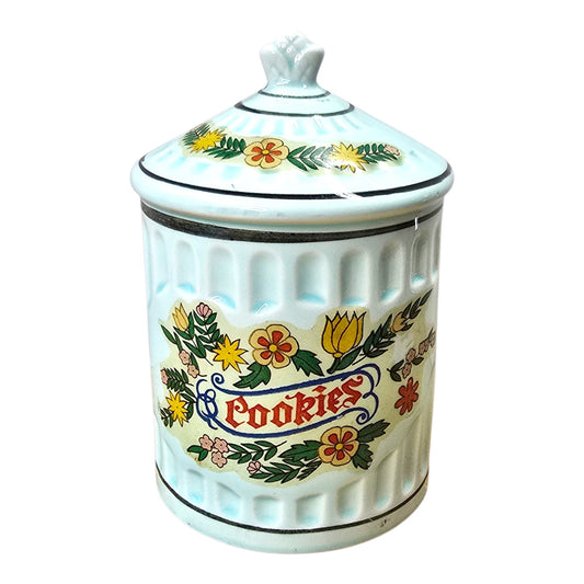 Vtg Wyatt Dunagan Williams Ceramic Cookie Jar Coin Bank Floral 5.5" WDW Japan