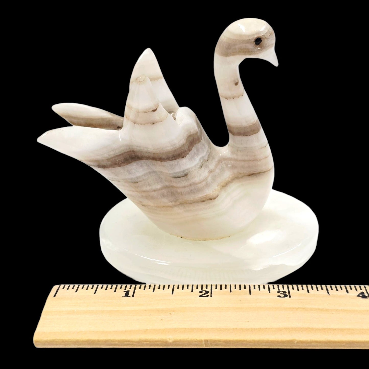 Vintage Onyx Swan Pen Holder, Cigarette Stem Holder, Candle Holder, Paperweight