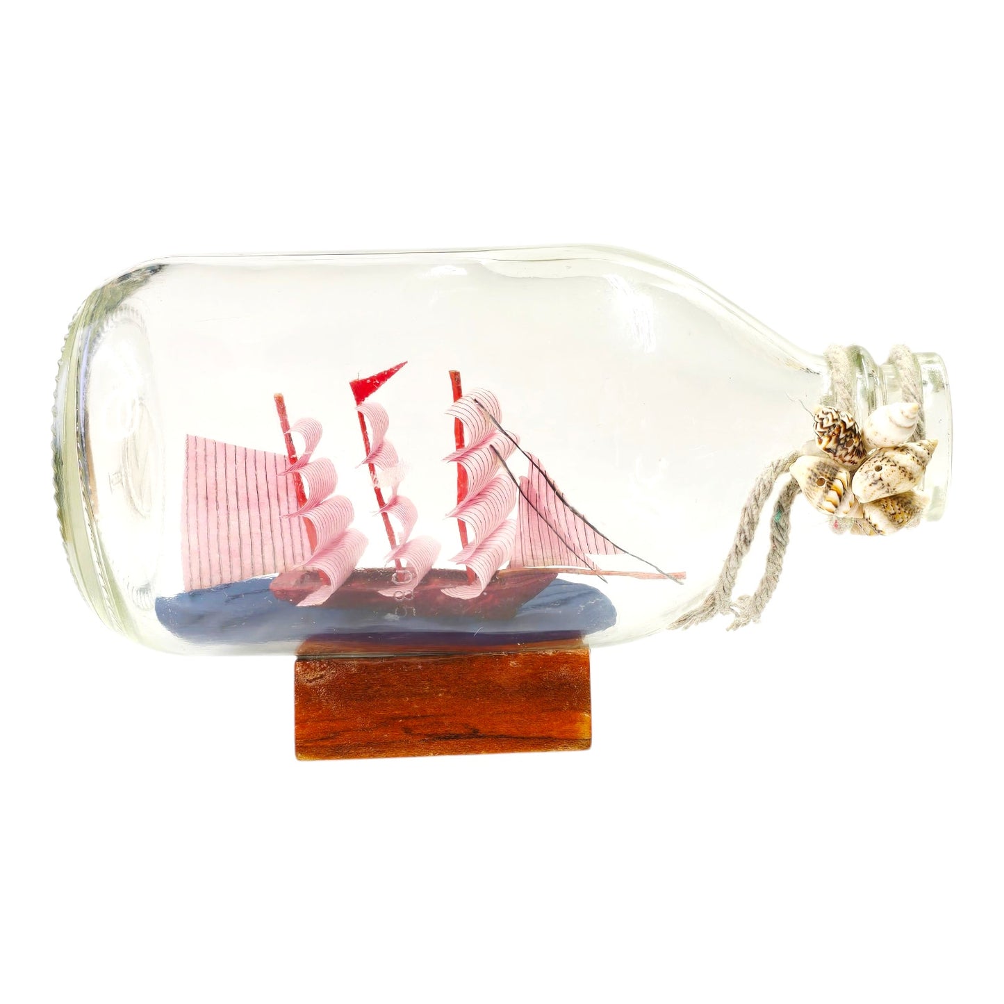 Lot 2 Ship in Bottle Nautical Sailboat House Scene Miniatures Glass Jar Decor