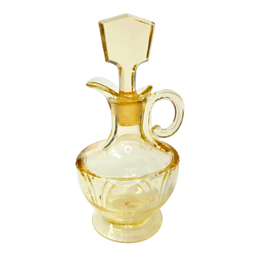 Vintage Heisey Sahara Yellow Empress Oil Cruet 1930s Moon Gleam Glass Stopper