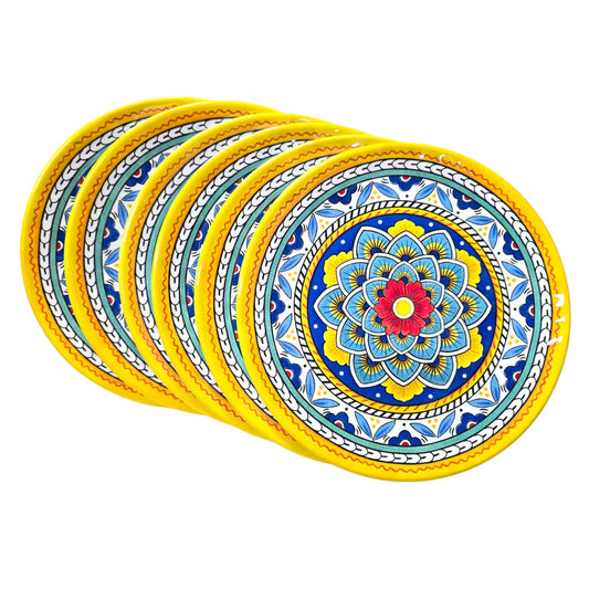 Set of 6 "Talavera by Nancy Green" Melamine Plates 9" by Certified International