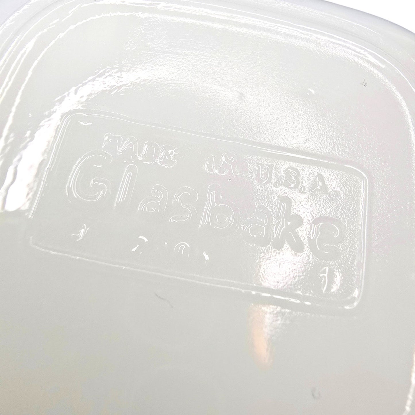 Glasbake Milk Glass Mugs Set 3 Square White Yellow USA Vintage Coffee Cups