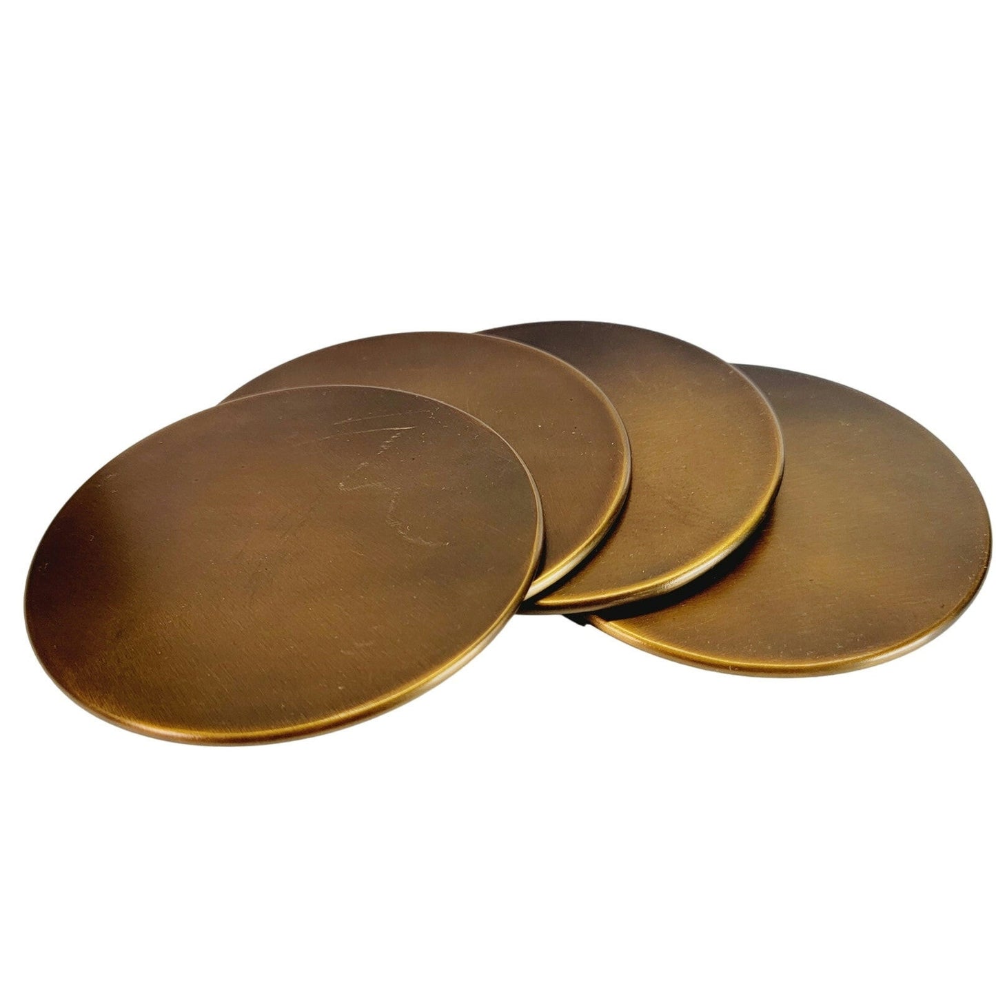 Sir | Madam Brass Coasters, Set of 4, New in Bag