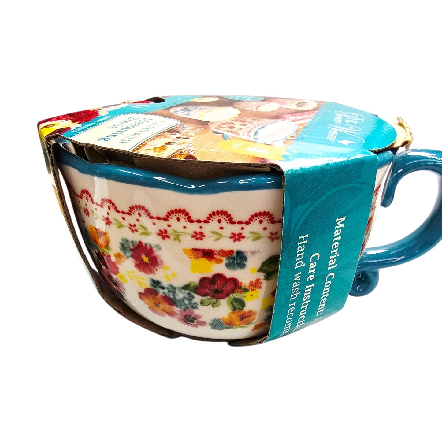 The Pioneer Woman Wildflower Whimsy Set of 4 Measuring Bowls 1 Cup 1/3, 1/2, 1/4