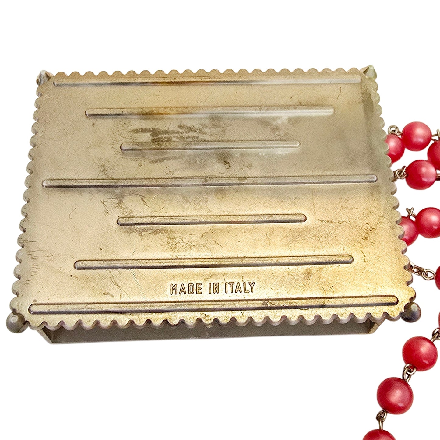 Vintage Notre Dame of Lourdes Plastic Rosary Box Drawer with Rosary