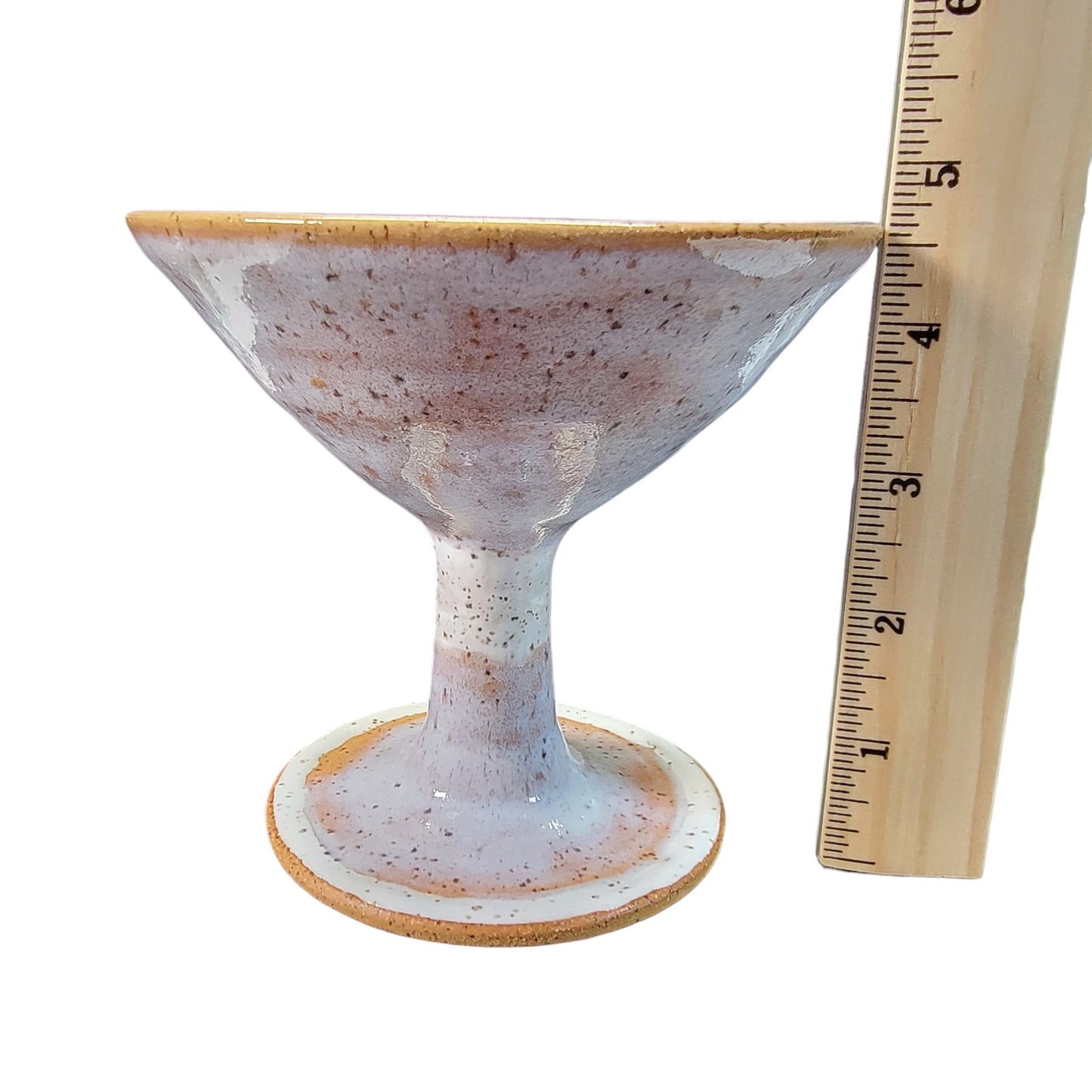 Art Pottery Pedestal Trinket Dish, Signed Art Pottery Goblet, Succulent Pottery Martini