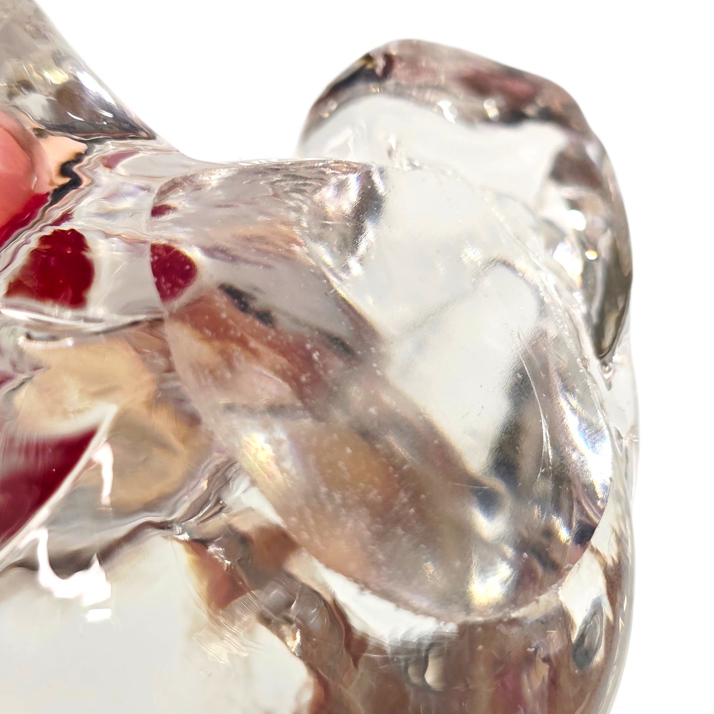 Fenton Art Glass Crystal Bear Figurine Ruby Red Heart Valentine July Birthstone