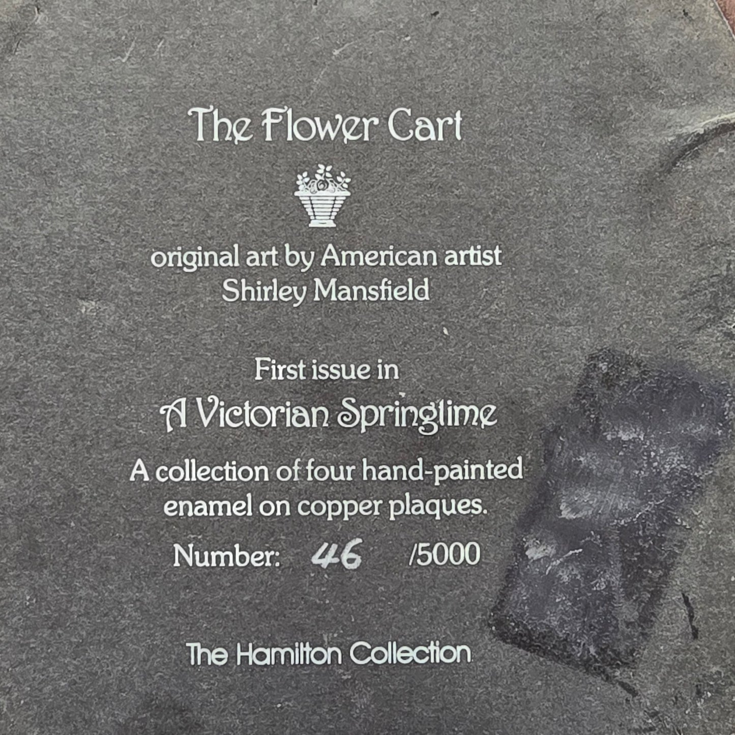 Shirley Mansfield Original Art Enamel on Copper Signed "The Flower Cart" 46/5000
