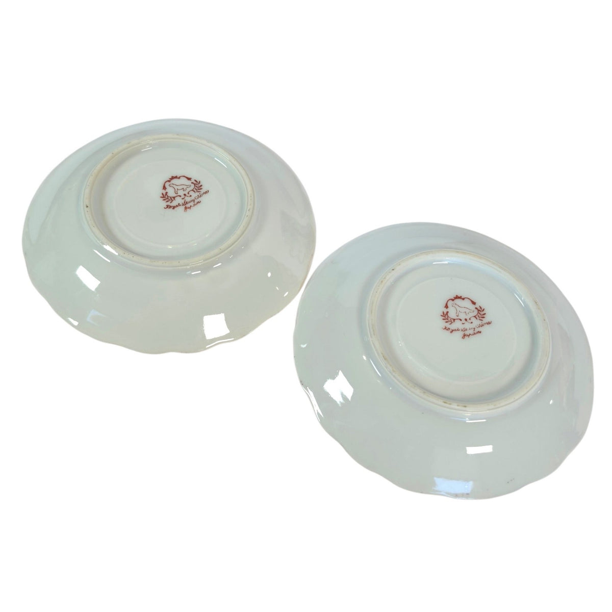 Vintage Royal Sealy Japan Floral Porcelain Teacups & Saucers, Set of 2