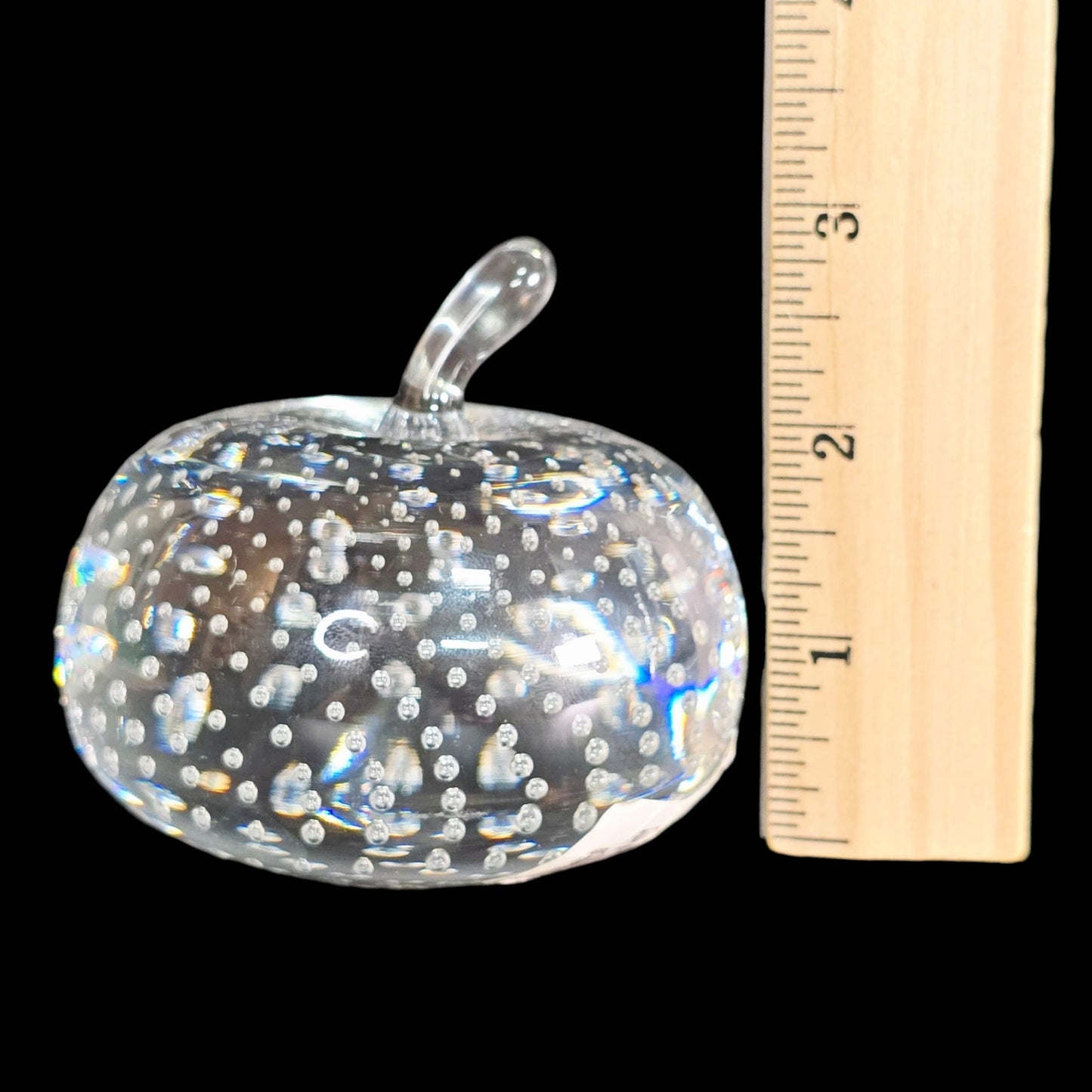Mikasa Glass Apple Paperweight "Fruits of Life" Bullicante Control Bubbles
