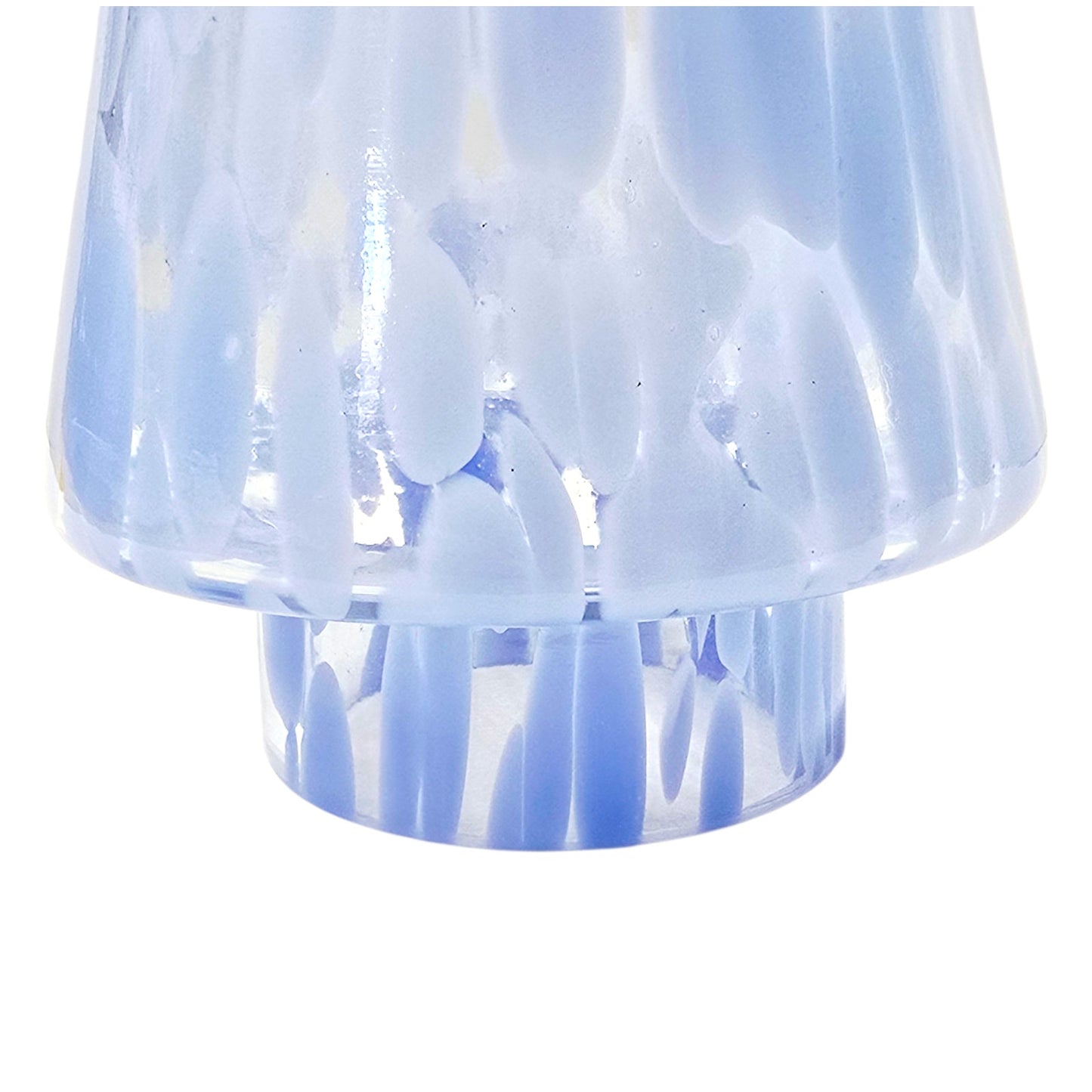 Handblown Art Glass Tree Periwinkle Blue Swirl Hollow 11" H