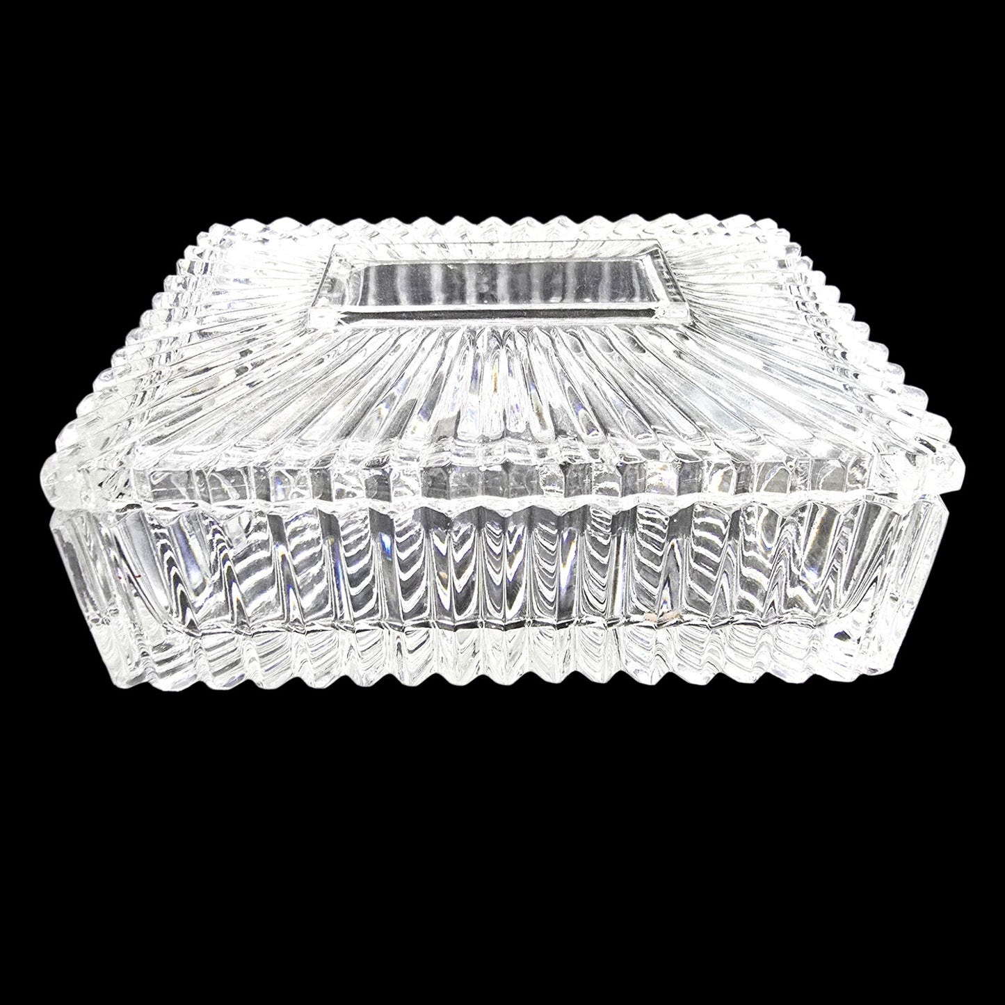 Vtg Godinger Crystal Legends 24% Lead Crystal Trinket Jewelry Box Dresser Box