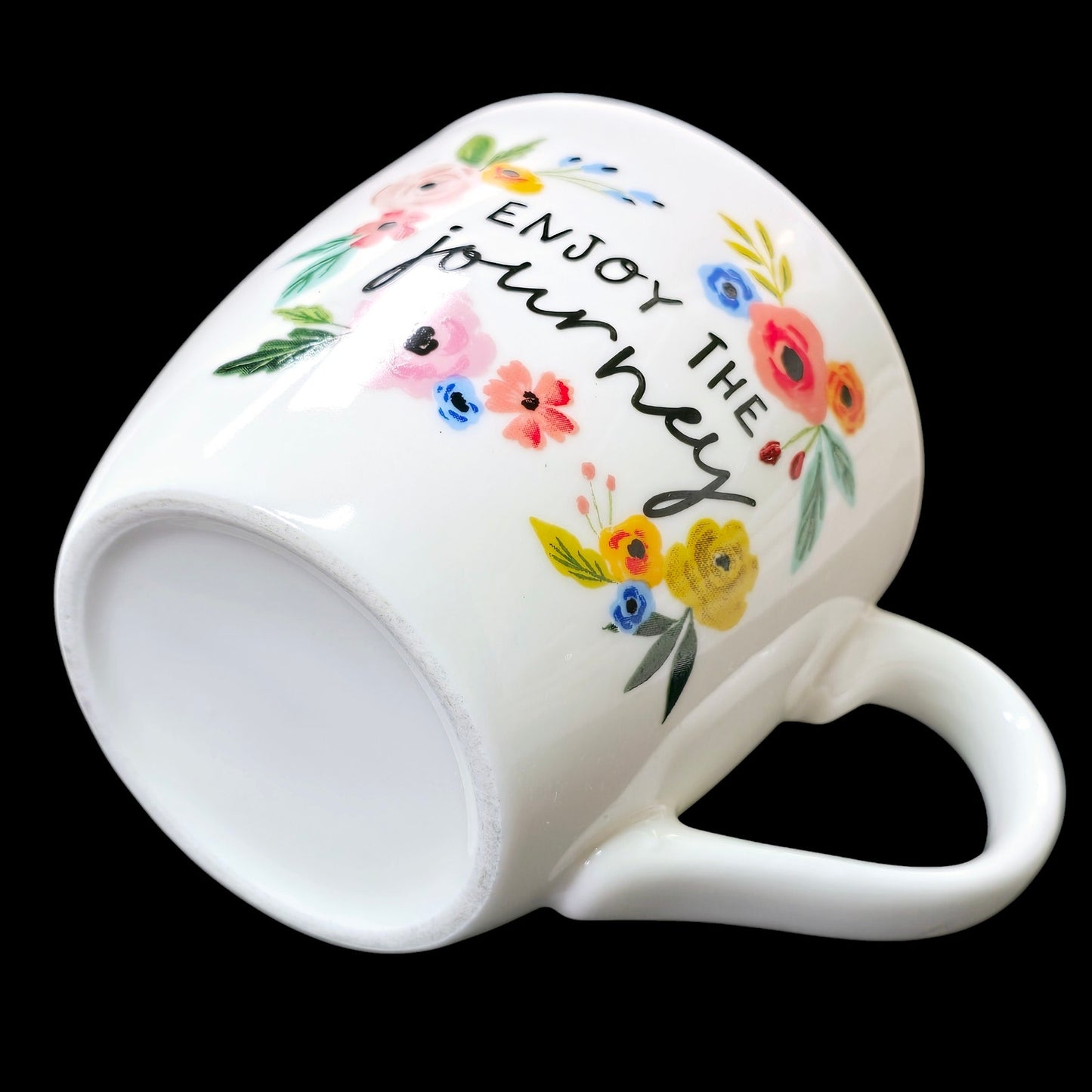 Floral Coffee Mug Enjoy the Journey