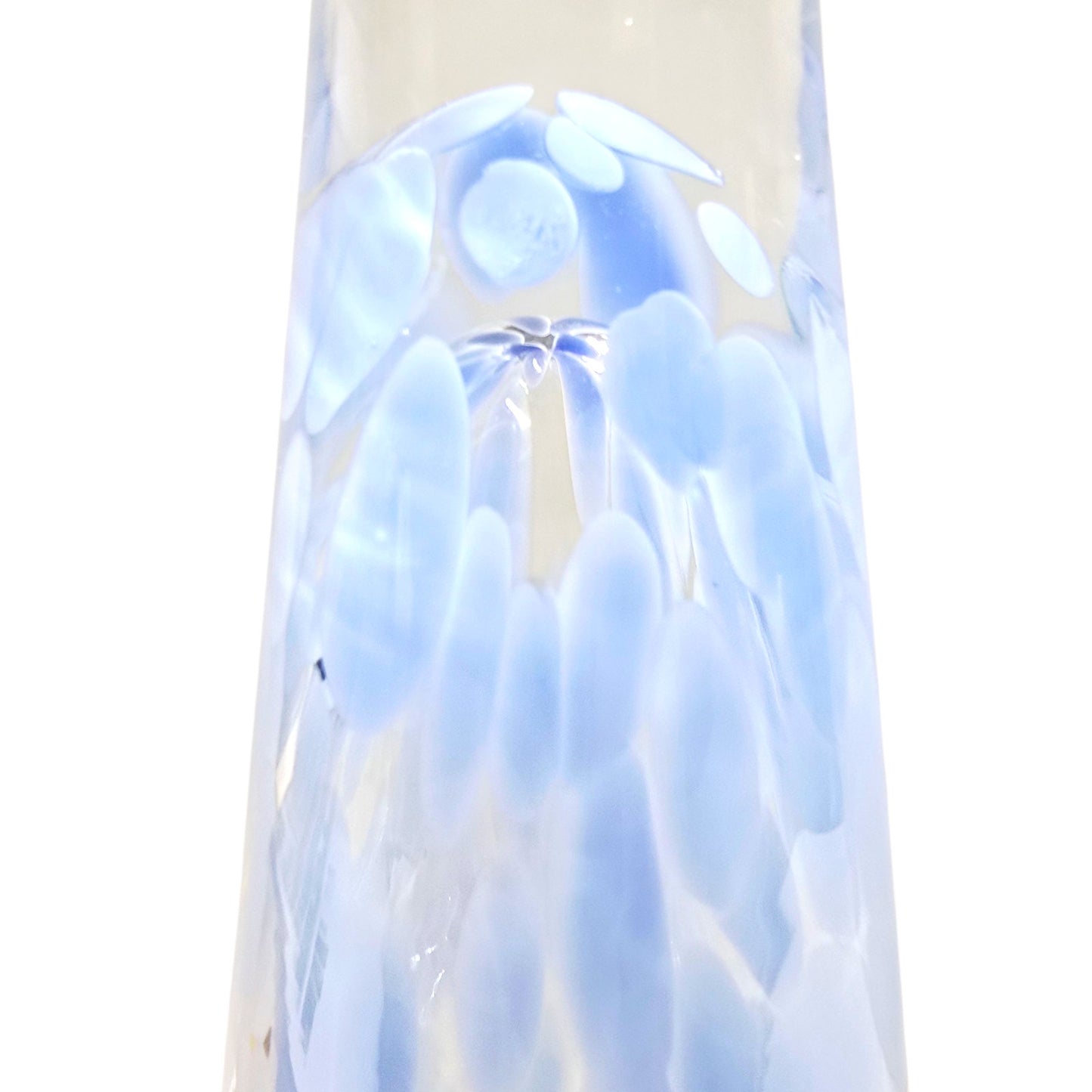 Handblown Art Glass Tree Periwinkle Blue Swirl Hollow 11" H