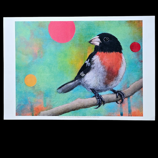 16x12 Red Bird Art Print Mysteries of the Universe 2014 Bridget Griffith Evans