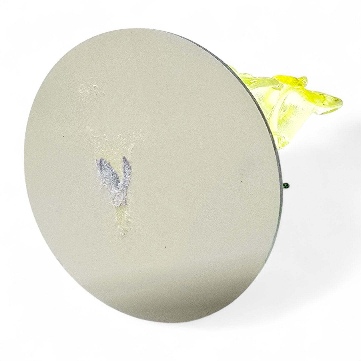 Small Art Glass Yellow Flower on Mirror