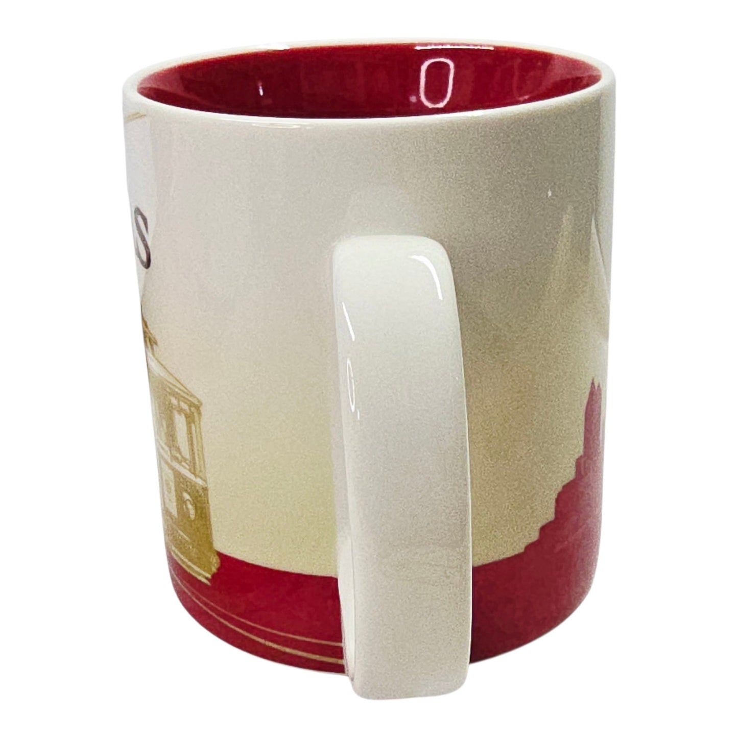 Starbucks Coffee Mug Dallas City Scene Trolley Red Interior 16 oz 2012