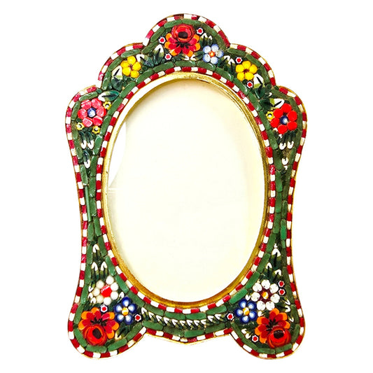 Vintage Italian Micro Mosaic Floral Picture Frame Victorian Romantic Boho Decor