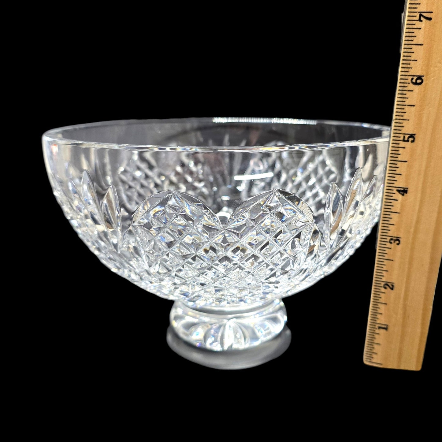Waterford Crystal Wedding Hierloom Crystal Heart Pattern Footed Bowl, 8" D