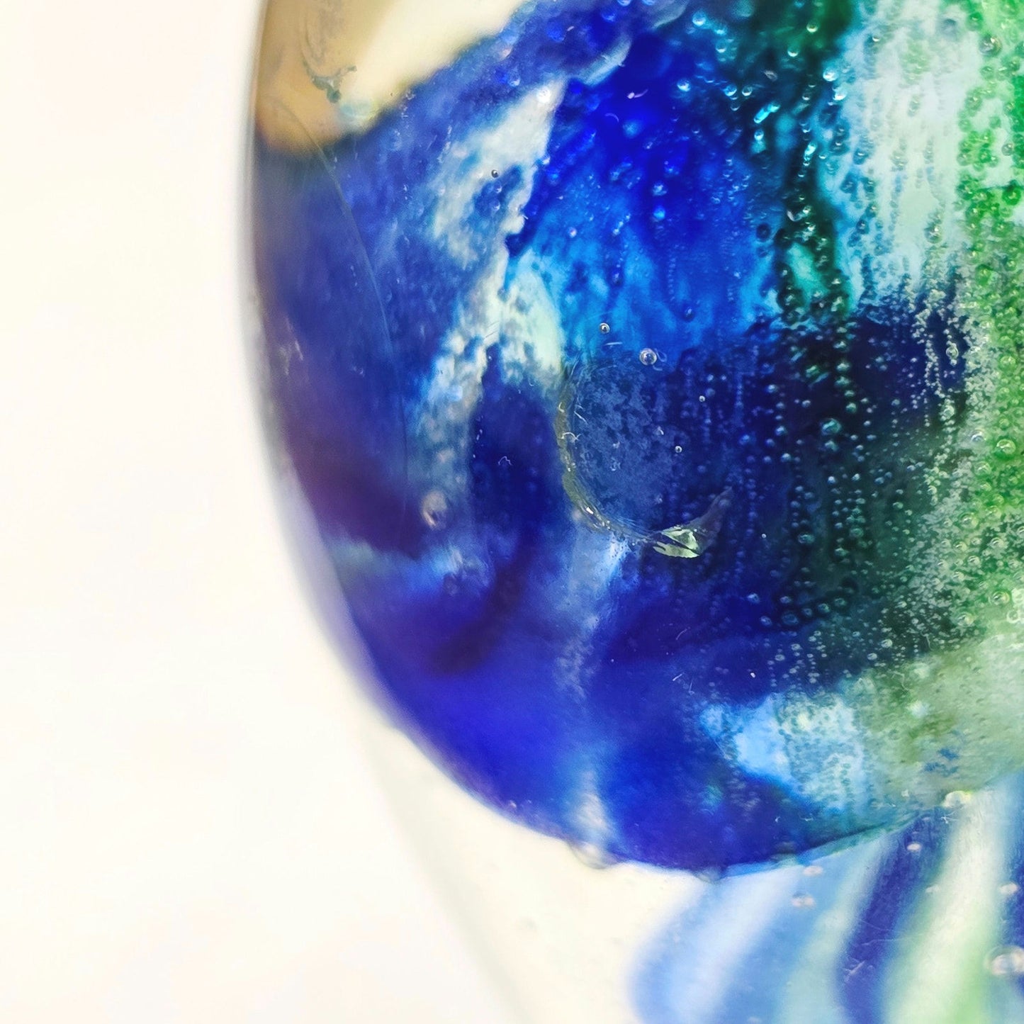 AS IS Hand-Blown Art Glass Jellyfish Paperweight, Glows 3" H