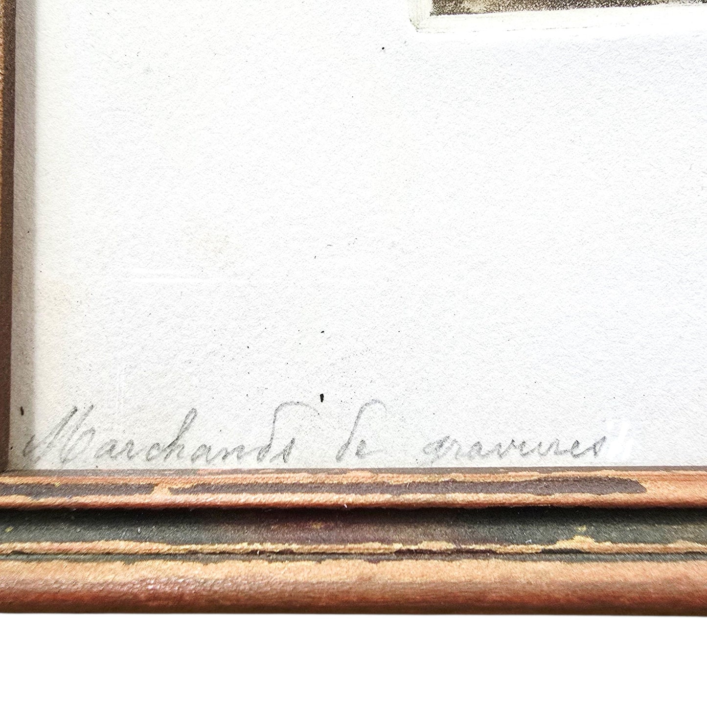 Signed Huberly Paris Scene HandColored Etching Marchands de gravures Notre Dame