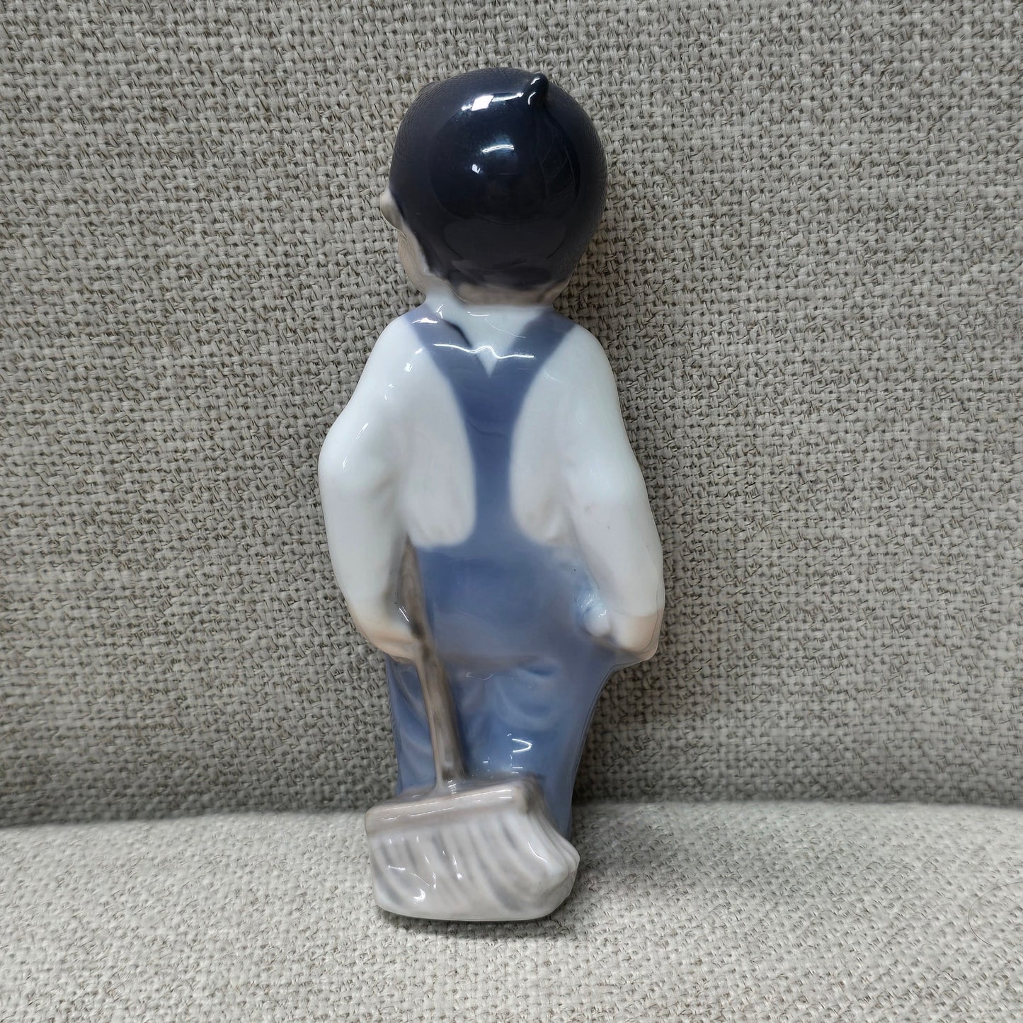 Royal Copenhagen Boy With Broom Figurine #3250 Denmark Porcelain Child Figure