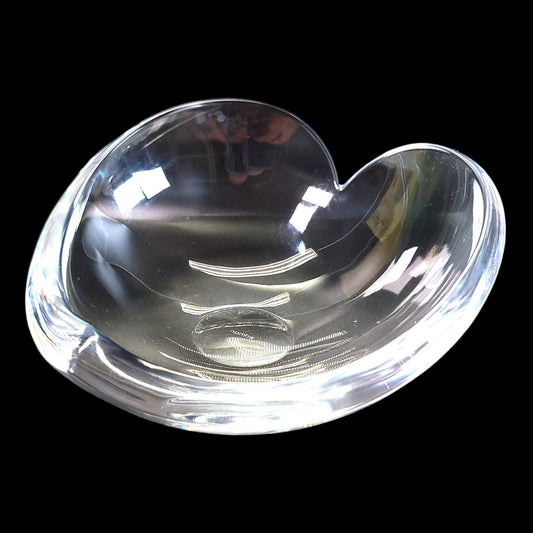 Nambe Glass Heart Shaped Bowl, Nambe Thick Glass Heart Love Bowl 7.5" W