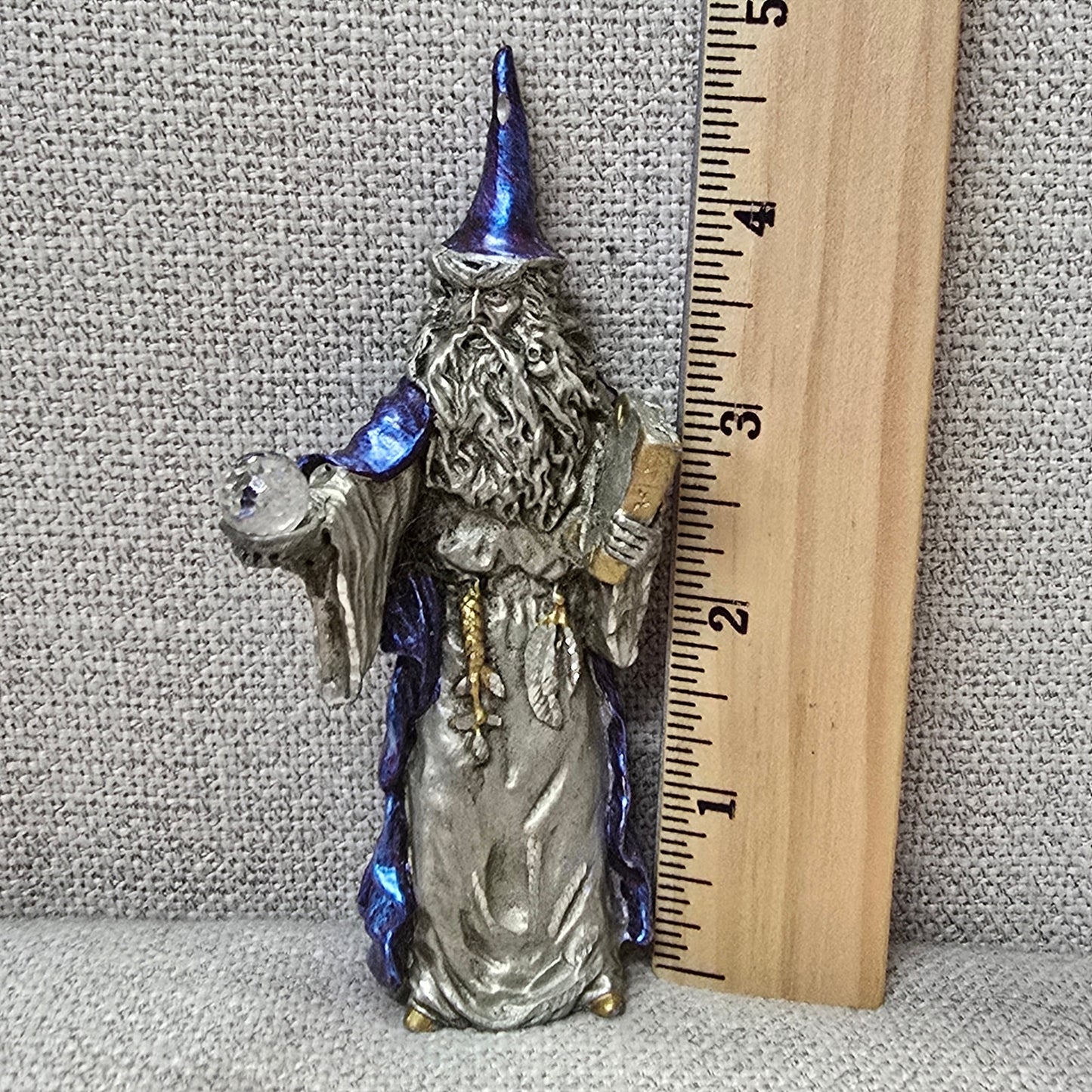 MWFP 1991 Masterworks Pewter Warlock Wizard Spell Master Mini Figurine 5", Flaw