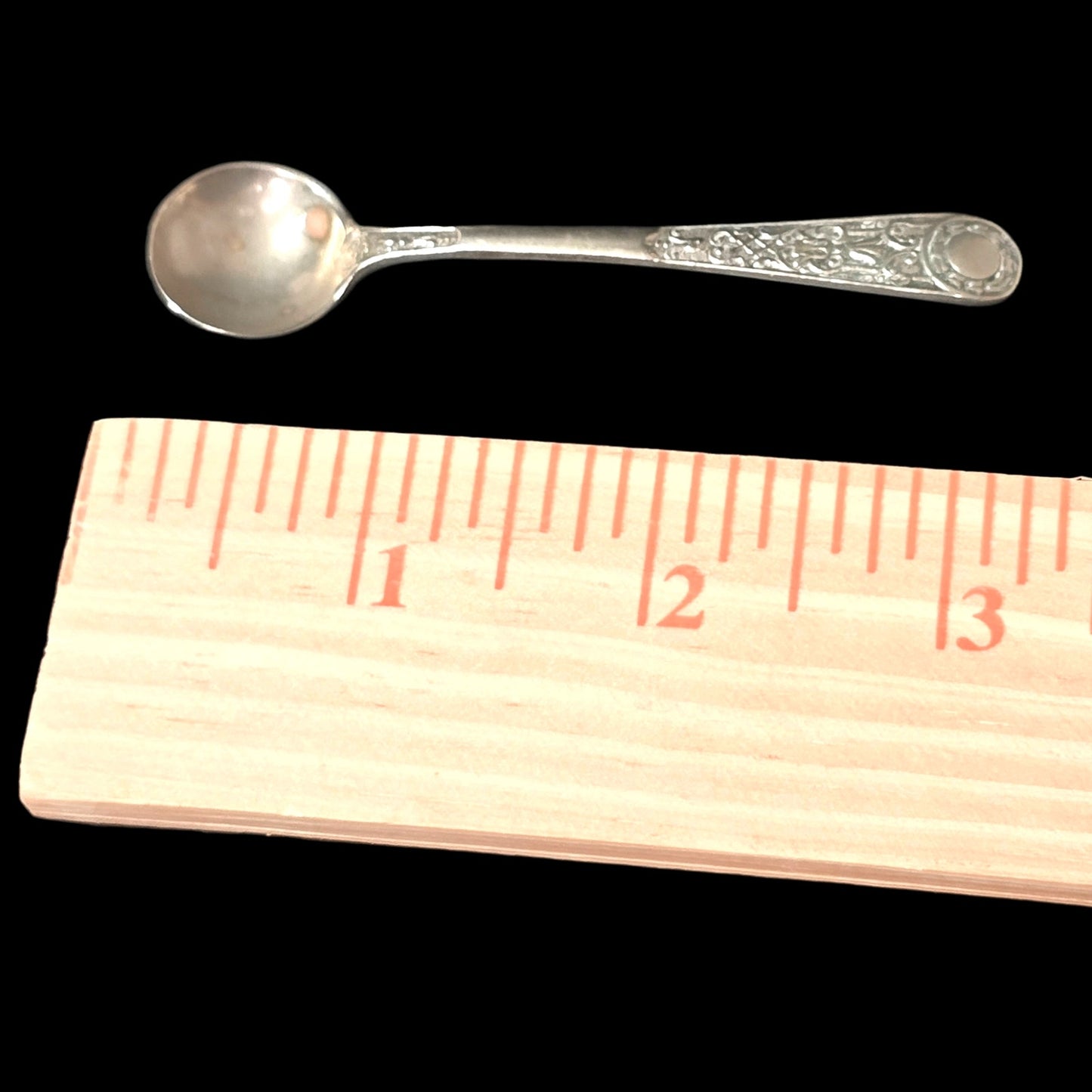 Vintage Heisey Crystolite Mustart Pot Glass Open Salt Sugar Ornate Floral Spoon