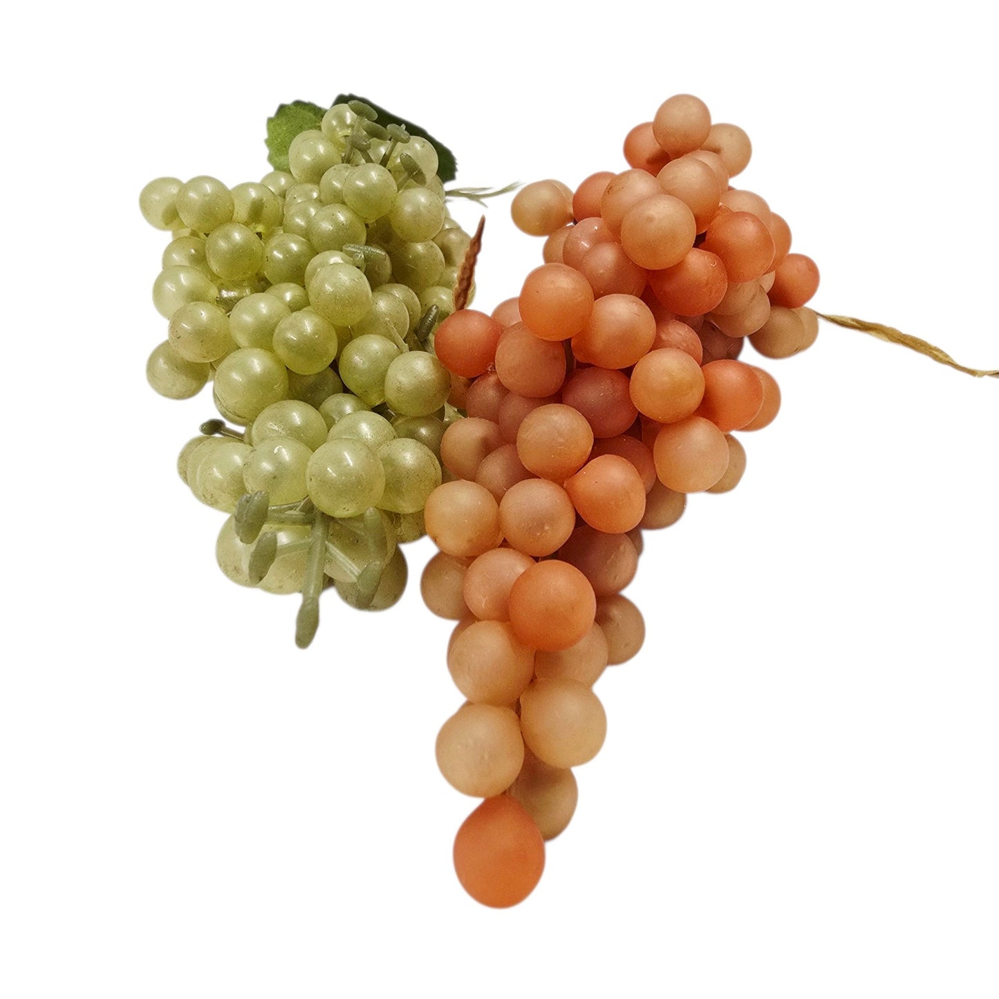 Faux Grapes Green & Red Artificial Fruit Rubber Plastic Fruit Bowl Farmhouse