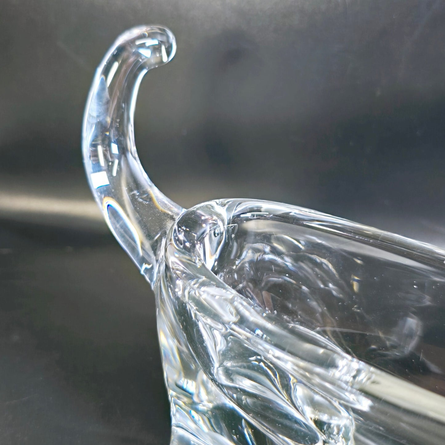 Hand-Blown Vintage Glass Lead Crystal Dachshund Weiner Dog Dish