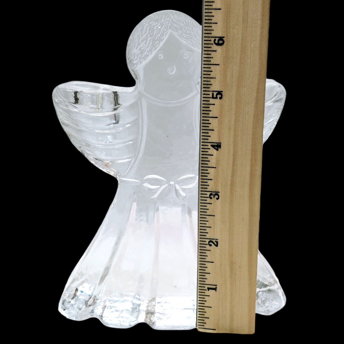 Vtg Glass Angel Candle Holder W. Germany BelMondo Glasdesign Georgshutte 1985