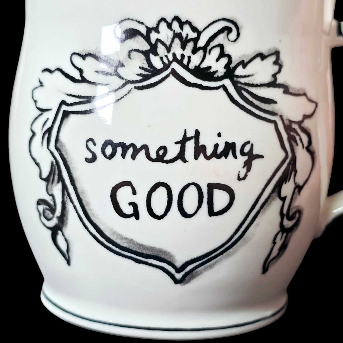 Anthropologie Molly Hatch "Something Good" Red White Polka Dot Coffee Mug