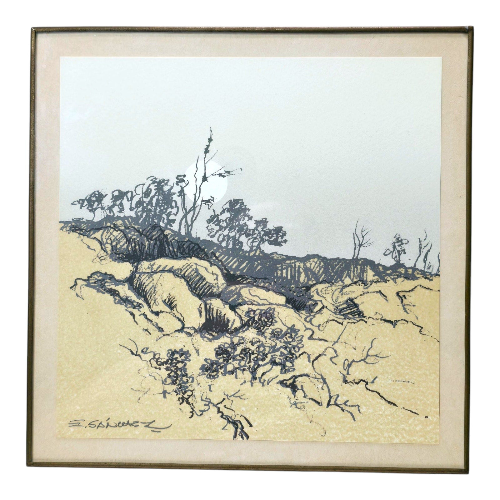 Sanchez Frame Enrique Sanchez Framed Serigraph Glass on Metal Frame Galeria de Minig ...