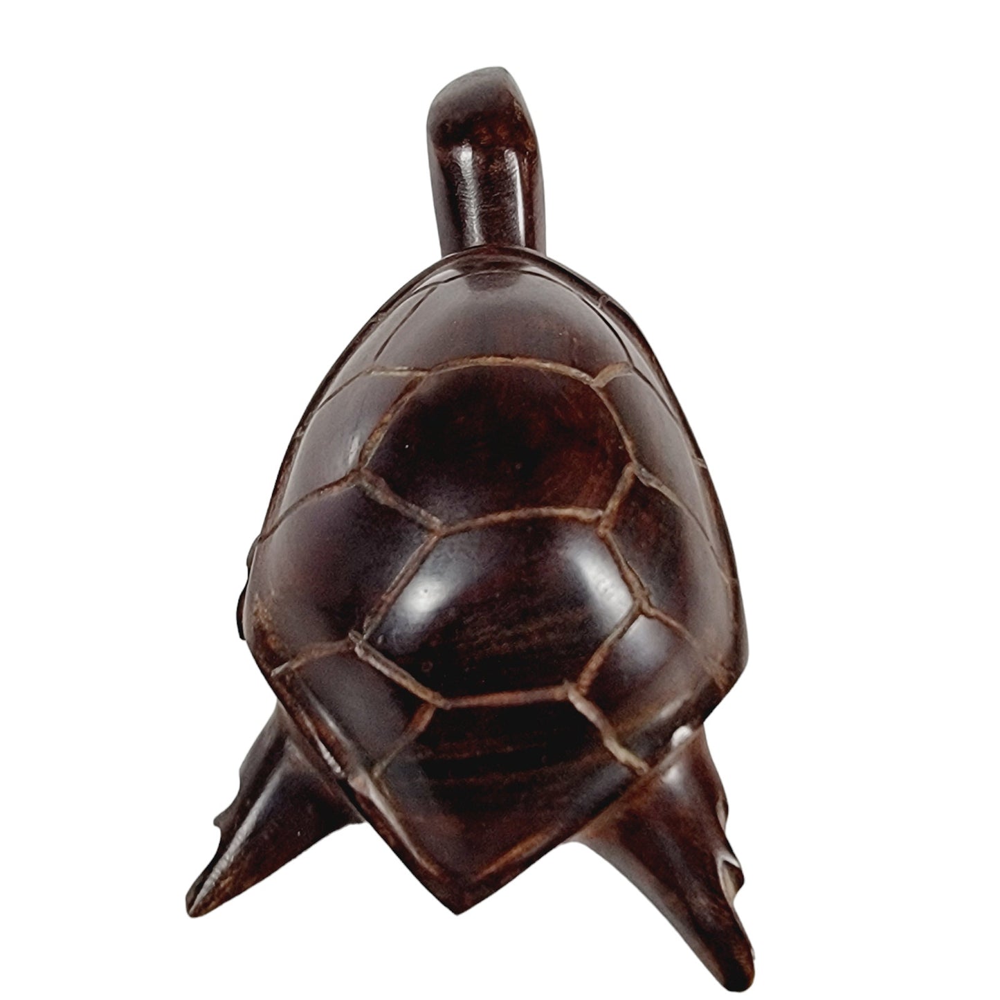 Vintage Hand-Carved Ironwood Sea Turtle Figurine, Wood Turtle Sculpture