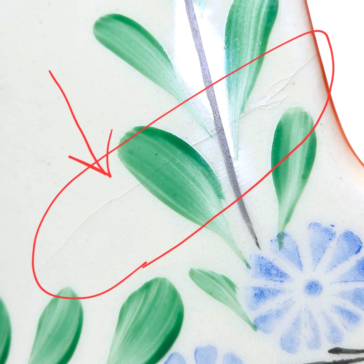 AS IS Czechoslovakia Art Deco Vintage Urbach Ditmar Hand Painted Candleholder FLAW
