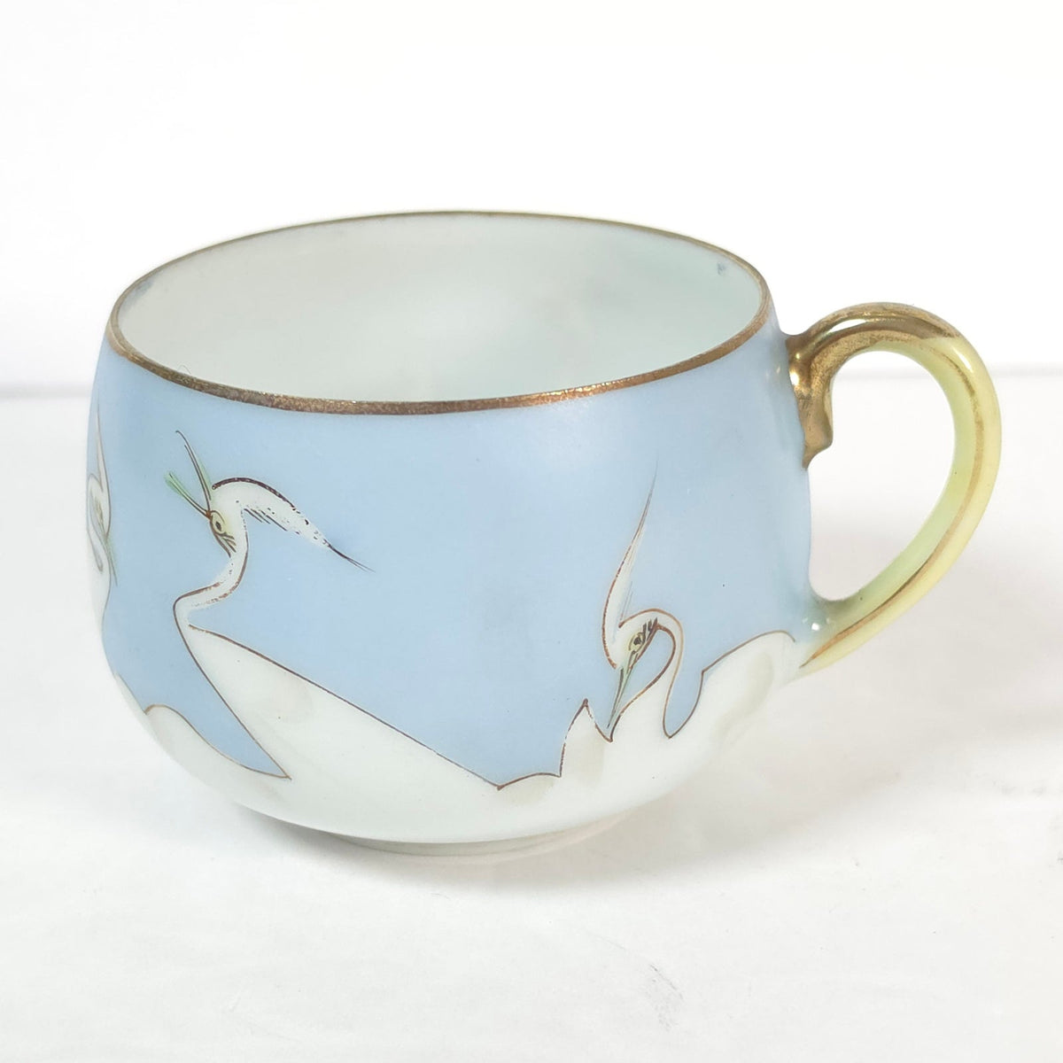 Vintage Japanese Blue Sky Crane Eggshell Porcelain Replacement Teacup