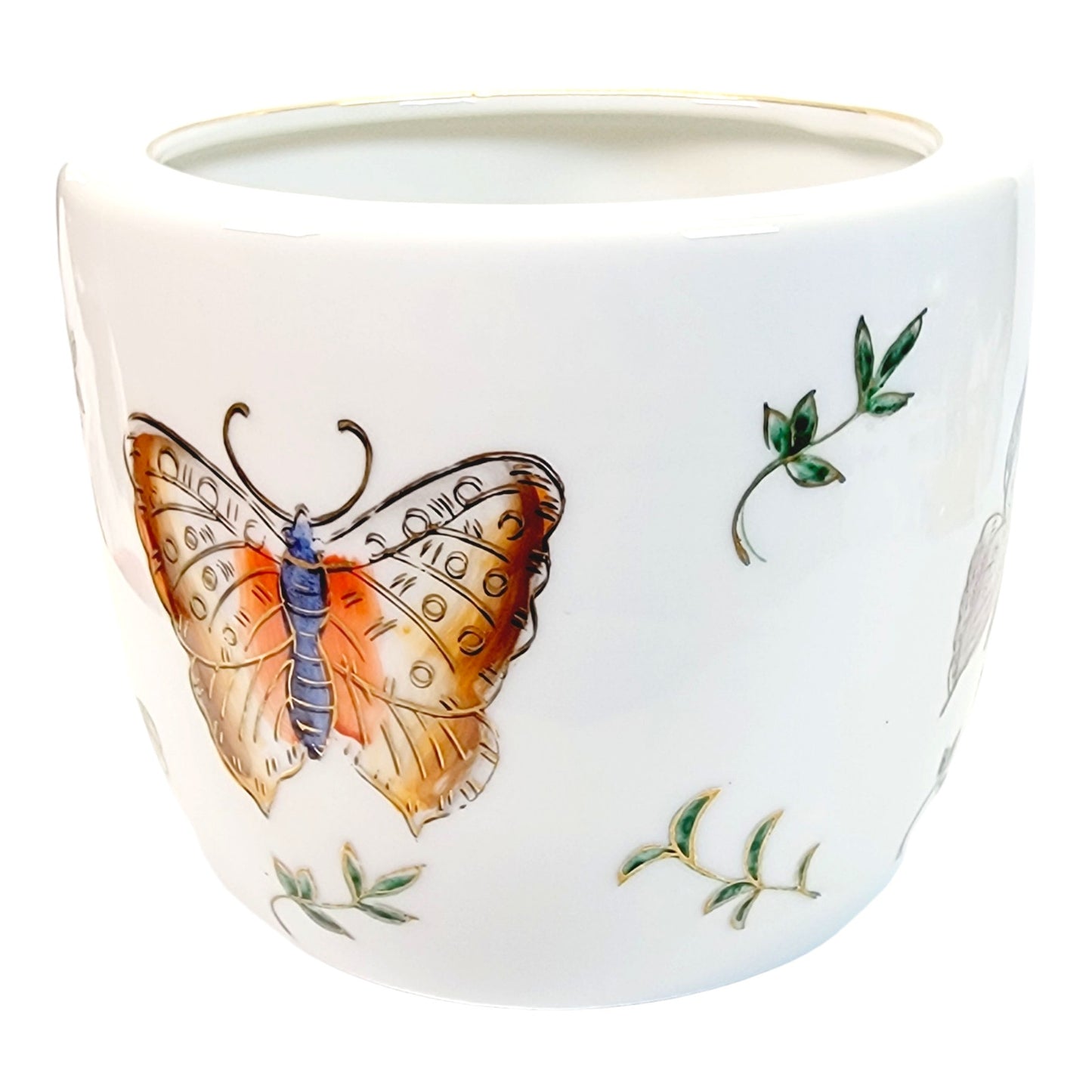 Porcelain Butterfly Flower Pot 4" H