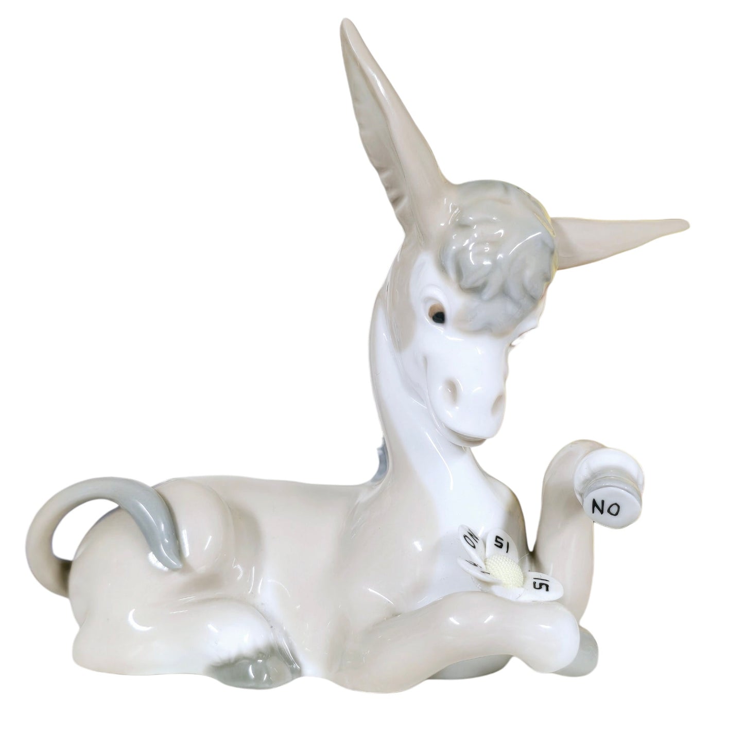 LLADRO Porcelaine DONKEY IN LOVE 4524 Figurine Glazed Daisy Flower SI o NO AS IS