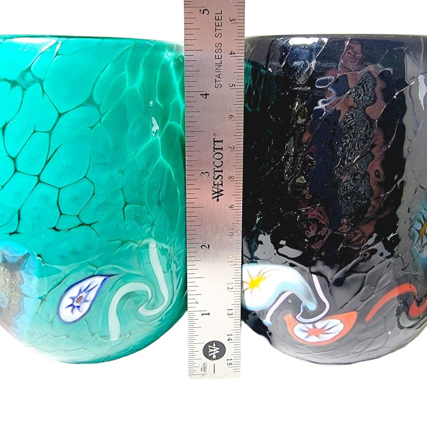 Set of 6 Murano Vetreria Artistica Hand-Blown Glass Tumblers