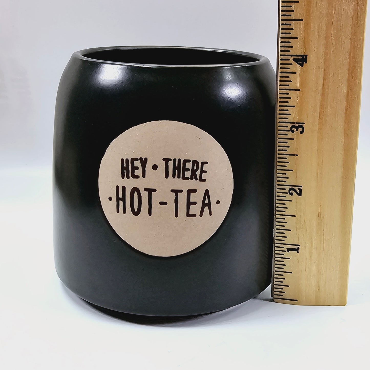 Project 62 Stoneware Coffee Mug Hey There Hot-Tea, 4" H, Black Stoneware