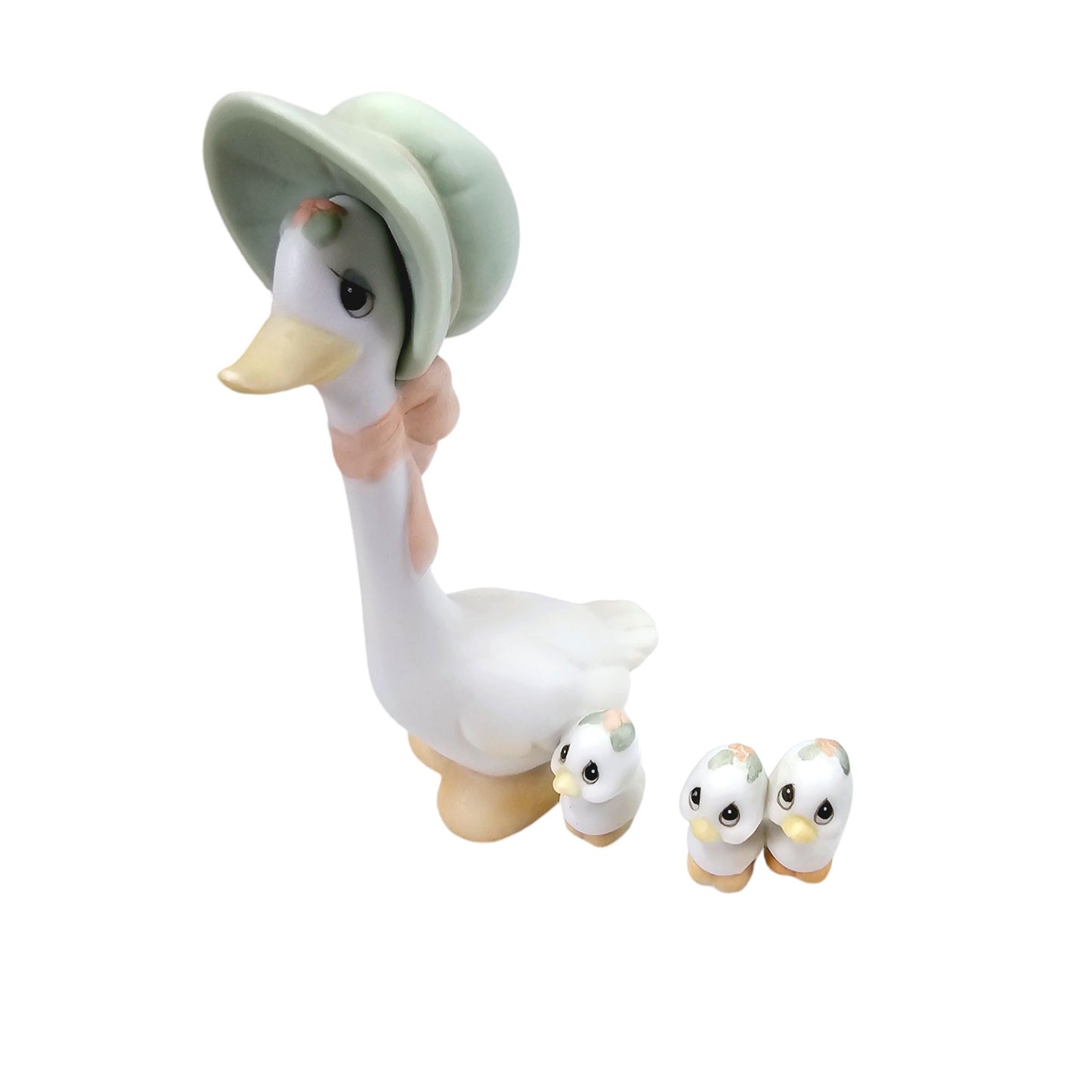 2 Pc Precious Moments Goose with Ducklings Honk If You Love Jesus Porcelain Figurine 3.5" H, Original Box