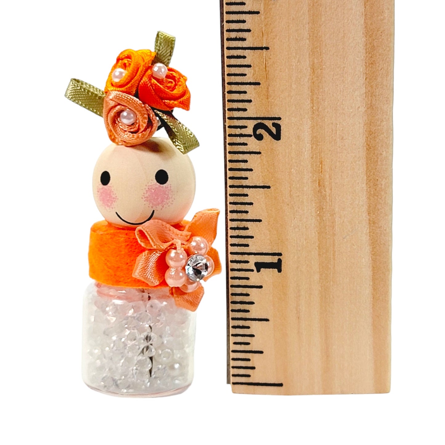 Orange Flower Sparkly Single Hat Pin Holder